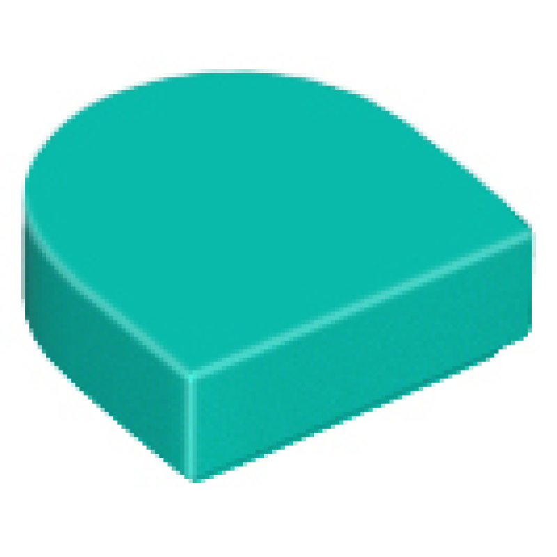 Tegel, Half Rond 1x1 Dark Turquoise
